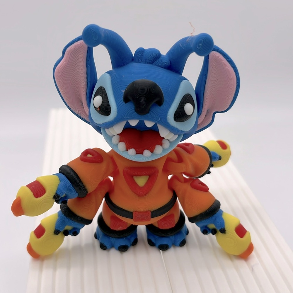 3D printed Articulated Gun Slinger Stitch Fidget Toy Fun Collec…